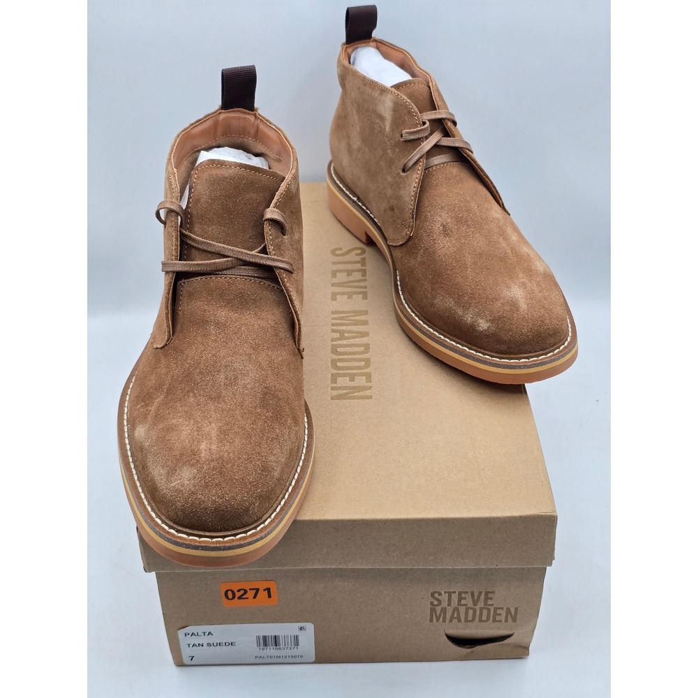 Steve Madden Palta Chukka Boots‎ Mens 7 Tan Suede PALT01M1 -New
